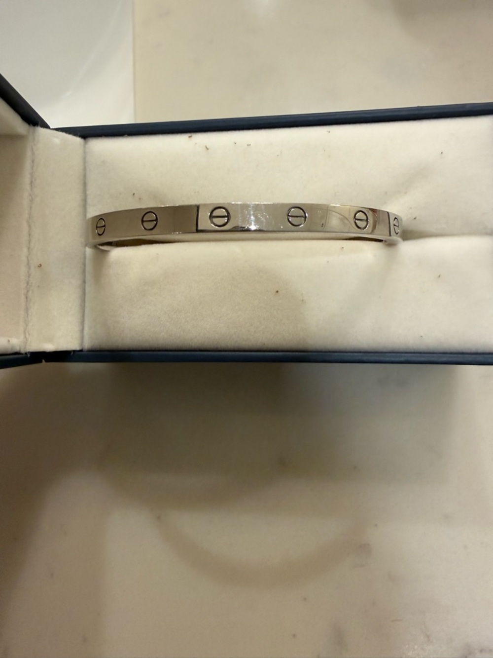 Sterling silver screw bangle thin version size